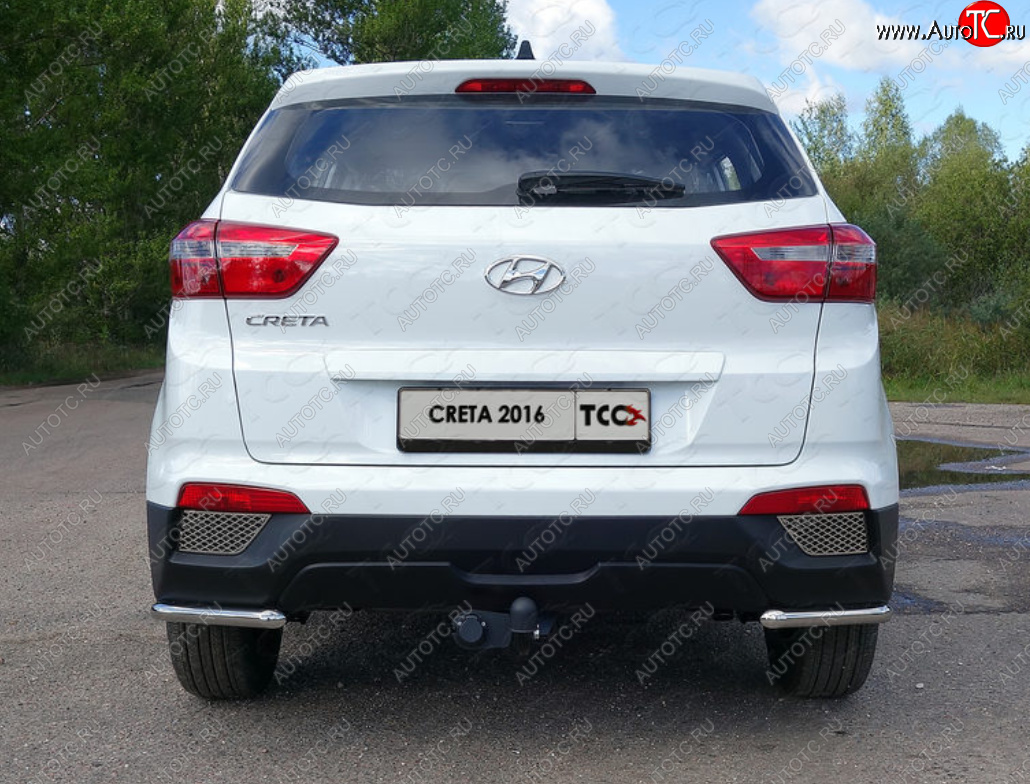 12 299 р. Защита заднего бампера (уголки, d42,4 мм) TCC  Hyundai Creta  GS (2015-2021) дорестайлинг, рестайлинг  с доставкой в г. Набережные‑Челны