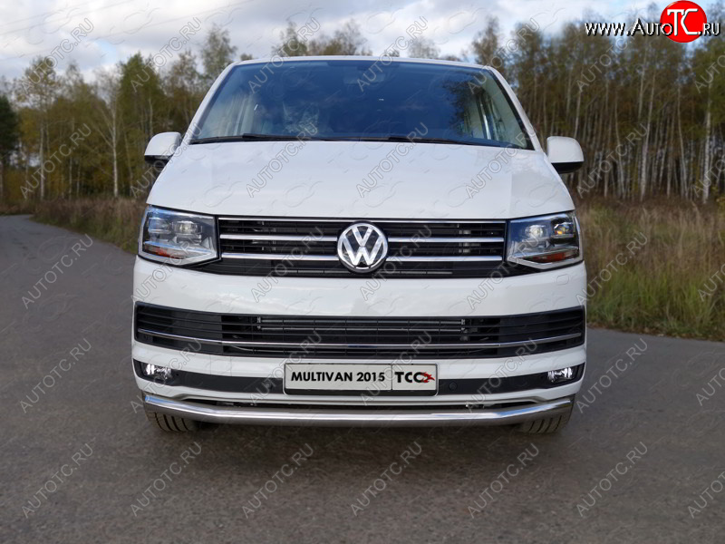 21 799 р. Защита переднего бампера нижняя d60,3 мм ТСС Тюнинг Volkswagen Transporter T6 дорестайлинг (2015-2019) (нержавейка)  с доставкой в г. Набережные‑Челны