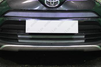 Защита радиатора (2 части низ) Стрелка11 PREMIUM Toyota RAV4 XA40 5 дв. рестайлинг (2015-2019)  (хром)