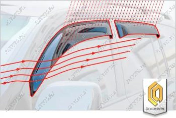 2 199 р. Дефлектора окон CA-Plastic Mitsubishi Lancer 10 CY седан дорестайлинг (2007-2010) (серия Шелкография золото)  с доставкой в г. Набережные‑Челны