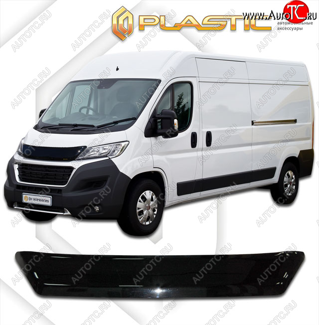 2 099 р. Дефлектор капота CA-Plastic  Fiat Ducato  290 (2014-2024) (classic черный, без надписи)  с доставкой в г. Набережные‑Челны