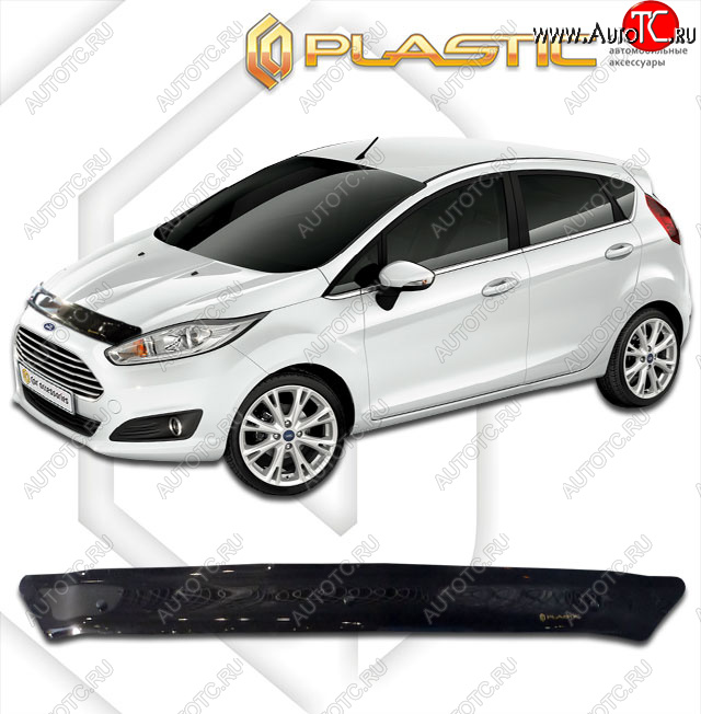 1 999 р. Дефлектор капота CA-Plastic  Ford Fiesta  6 (2012-2019) хэтчбэк 3 дв. рестайлинг, хэтчбэк 5 дв. рестайлинг (classic черный, без надписи)  с доставкой в г. Набережные‑Челны