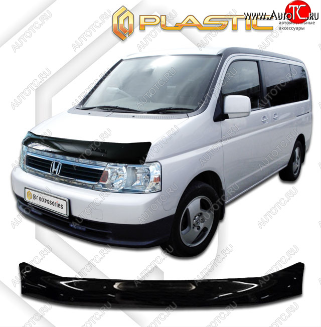 2 189 р. Дефлектор капота CA-Plastic  Honda StepWagon  RF3,RF4 (2003-2005) минивэн рестайлинг (classic черный, без надписи)  с доставкой в г. Набережные‑Челны