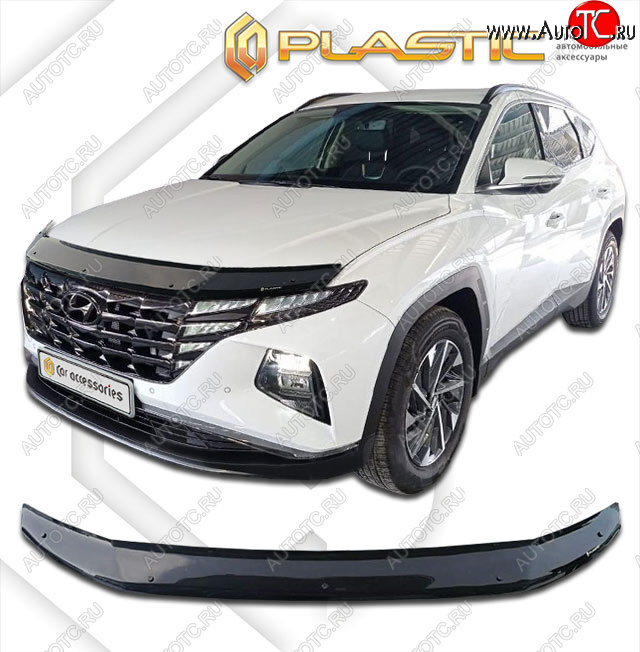 2 099 р. Дефлектор капота CA-Plastic  Hyundai Tucson  NX4 (2020-2022) (classic черный, без надписи)  с доставкой в г. Набережные‑Челны