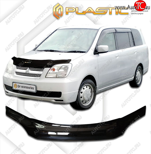 2 199 р. Дефлектор капота CA-Plastic  Mitsubishi Dion  CR6W,CR9W (2002-2006) рестайлинг (classic черный, без надписи)  с доставкой в г. Набережные‑Челны