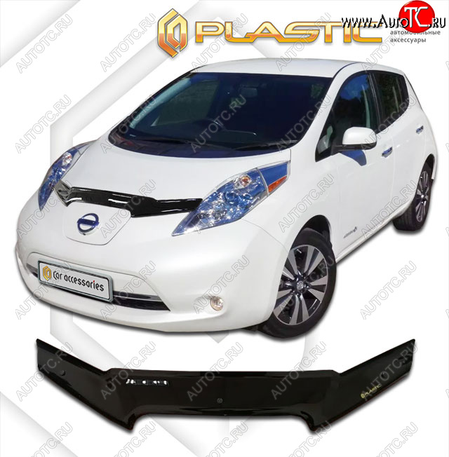 1 899 р. Дефлектор капота CA-Plastic  Nissan Leaf  1 (ZE0) (2009-2017) (classic черный, без надписи)  с доставкой в г. Набережные‑Челны