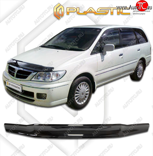 1 999 р. Дефлектор капота CA-Plastic  Nissan Presage  U30 (2001-2003) рестайлинг (classic черный, без надписи)  с доставкой в г. Набережные‑Челны