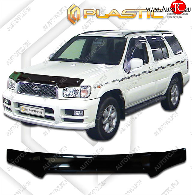 2 189 р. Дефлектор капота CA-Plastic  Nissan Terrano2  R50 (1999-2002) рестайлинг (classic черный, без надписи)  с доставкой в г. Набережные‑Челны