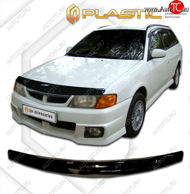 1 899 р. Дефлектор капота CA-Plastic  Nissan Wingroad  2 Y11 (1999-2001) дорестайлинг универсал (classic черный, без надписи)  с доставкой в г. Набережные‑Челны