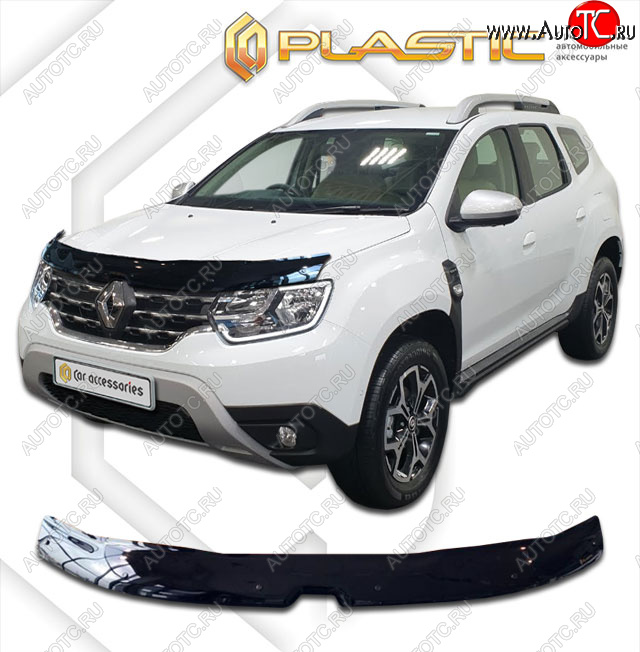 2 099 р. Дефлектор капота CA-Plastic  Renault Duster  HM (2021-2024) рестайлинг (classic черный, без надписи)  с доставкой в г. Набережные‑Челны