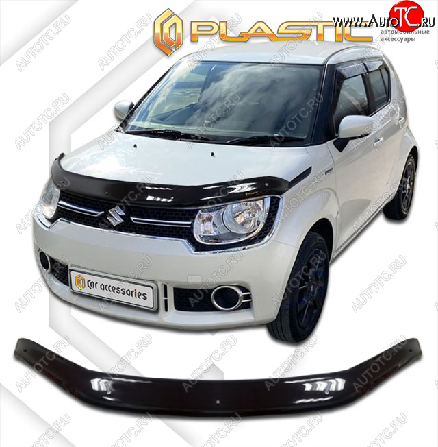 1 999 р. Дефлектор капота CA-Plastic  Suzuki Ignis (2016-2024) (classic черный, без надписи)  с доставкой в г. Набережные‑Челны