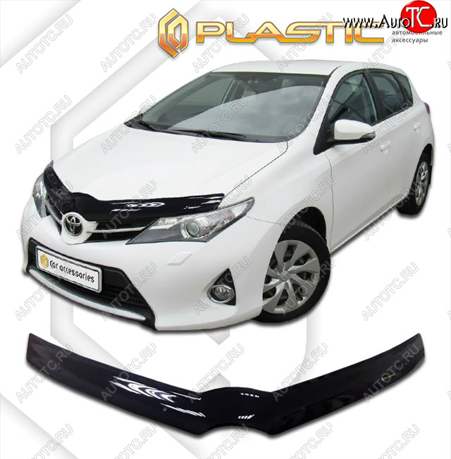 1 999 р. Дефлектор капота CA-Plastic  Toyota Auris  E180 (2012-2018) хэтчбэк 5 дв. дорестайлинг, хэтчбэк 5 дв. рестайлинг (classic черный, без надписи)  с доставкой в г. Набережные‑Челны