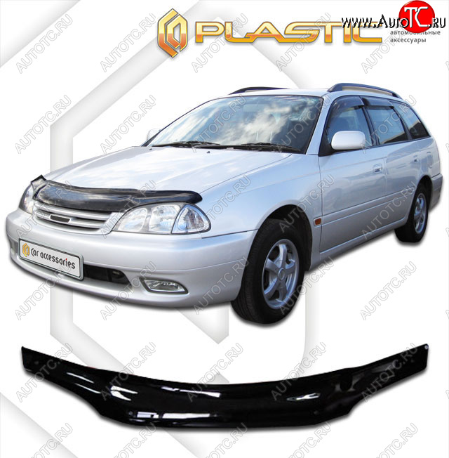 1 999 р. Дефлектор капота CA-Plastic  Toyota Avensis  T220 седан (2000-2003) рестайлинг (classic черный, без надписи)  с доставкой в г. Набережные‑Челны