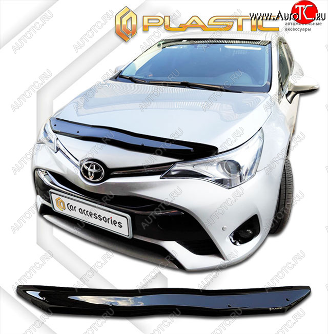 1 839 р. Дефлектор капота CA-Plastic  Toyota Avensis  T270 седан (2015-2018) 2-ой рестайлинг (classic черный, без надписи)  с доставкой в г. Набережные‑Челны