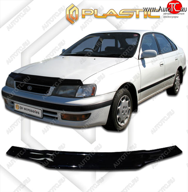 1 999 р. Дефлектор капота CA-Plastic  Toyota Carina E  T190 (1992-1997) лифтбэк дорестайлинг, седан дорестайлинг, седан рестайлинг (classic черный, без надписи)  с доставкой в г. Набережные‑Челны