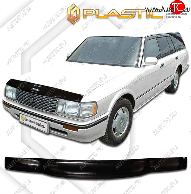 1 999 р. Дефлектор капота CA-Plastic  Toyota Crown  S130 (1991-1999) универсал 2-ой рестайлинг (classic черный, без надписи)  с доставкой в г. Набережные‑Челны