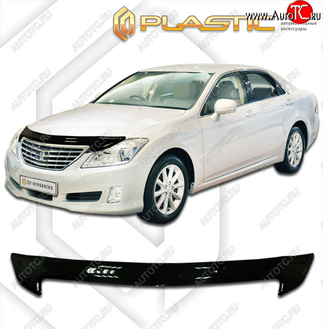 2 159 р. Дефлектор капота CA-Plastic  Toyota Crown  S200 (2008-2012) дорестайлинг, рестайлинг (classic черный, без надписи)  с доставкой в г. Набережные‑Челны