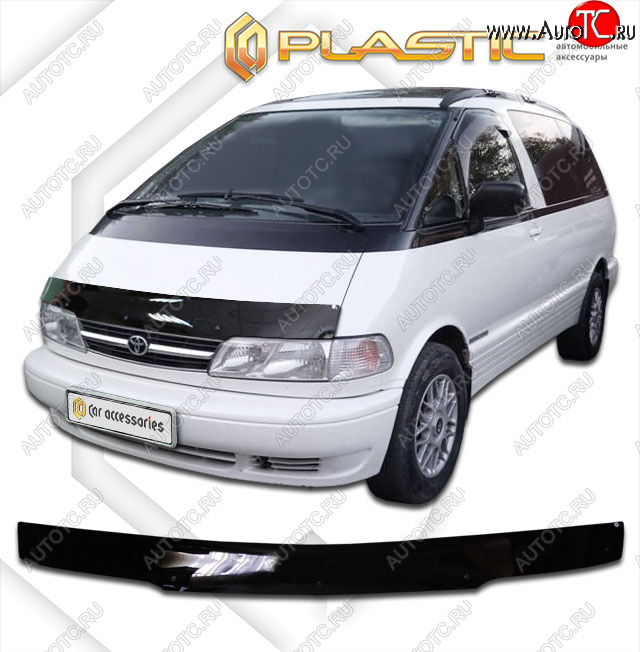 1 999 р. Дефлектор капота CA-Plastic  Toyota Estima Emina  XR10, XR20 (1992-1999) минивэн дорестайлинг, минивэн 1-ый рестайлинг, минивэн 2-ой рестайлинг (classic черный, без надписи)  с доставкой в г. Набережные‑Челны