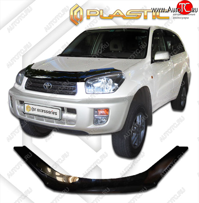 2 199 р. Дефлектор капота CA-Plastic  Toyota RAV4  CA20 (2000-2005) 3 дв. дорестайлинг, 3 дв. рестайлинг (classic черный, без надписи)  с доставкой в г. Набережные‑Челны