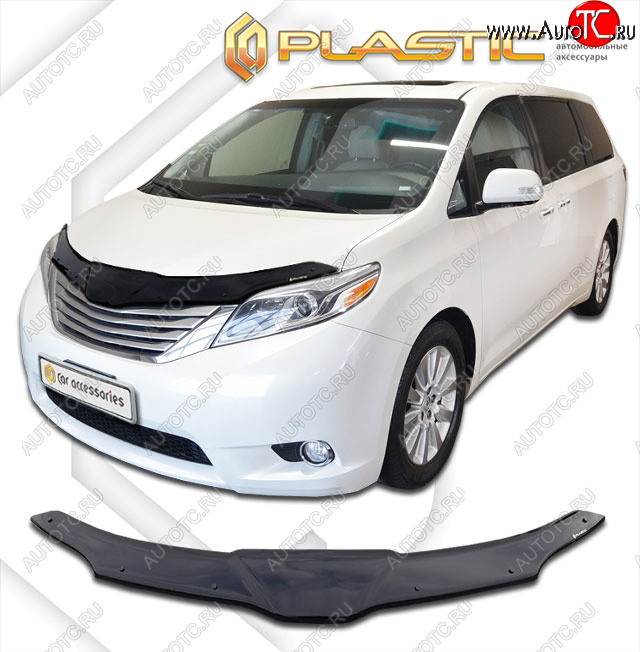 2 199 р. Дефлектор капота CA-Plastic  Toyota Sienna  XL30 (2010-2017) дорестайлинг (classic черный, без надписи)  с доставкой в г. Набережные‑Челны