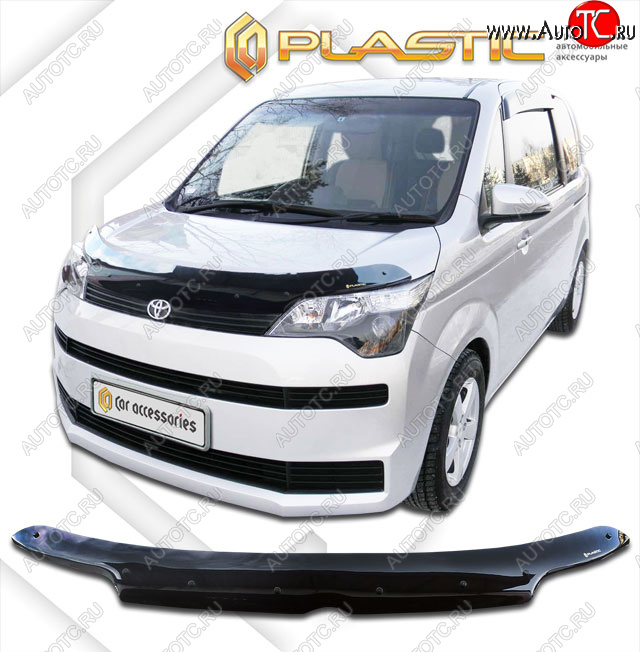 2 079 р. Дефлектор капота CA-Plastic  Toyota Spade  NP140 (2012-2020) хэтчбэк 5 дв. (classic черный, без надписи)  с доставкой в г. Набережные‑Челны