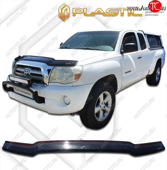 1 999 р. Дефлектор капота CA-Plastic  Toyota Tacoma  N200 (2004-2011) PickUp AccessCab дорестайлинг, PickUp DoubleCab дорестайлинг, PickUp RegularCab дорестайлинг (classic черный, без надписи)  с доставкой в г. Набережные‑Челны