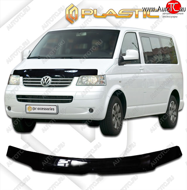 2 079 р. Дефлектор капота CA-Plastic  Volkswagen Multivan  T5 (2003-2009)  дорестайлинг (classic черный, без надписи)  с доставкой в г. Набережные‑Челны