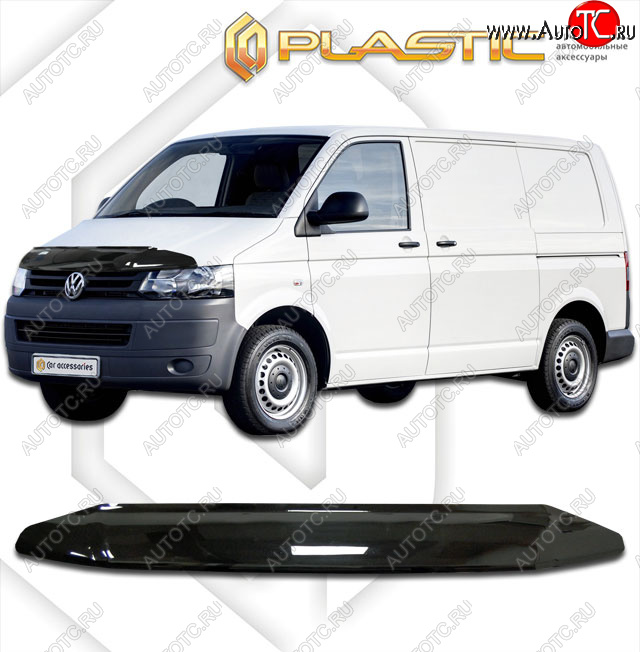 1 869 р. Дефлектор капота CA-Plastic  Volkswagen Multivan  T5 (2009-2015) рестайлинг (classic черный, без надписи)  с доставкой в г. Набережные‑Челны