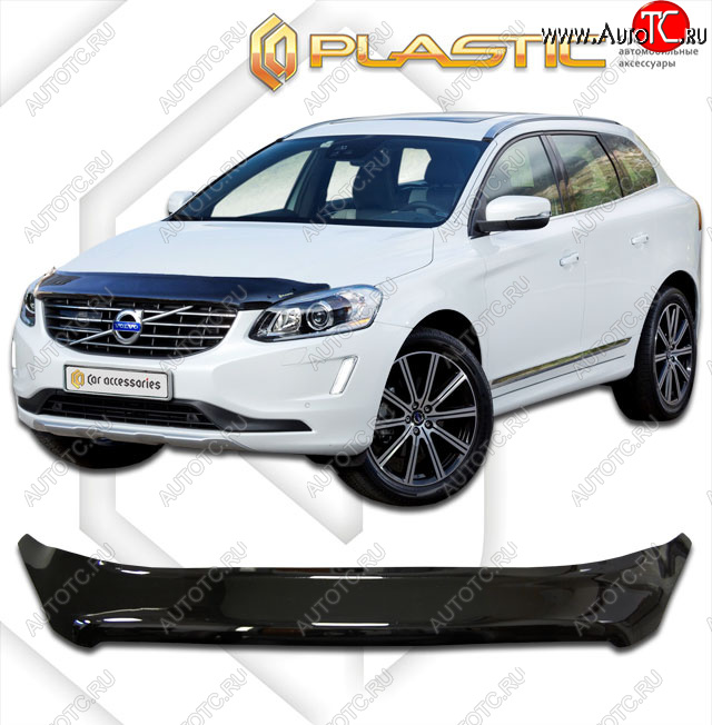 2 359 р. Дефлектор капота CA-Plastic  Volvo XC60 (2013-2017)  рестайлинг (classic черный, без надписи)  с доставкой в г. Набережные‑Челны