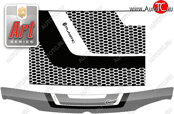 2 199 р. Дефлектор капота CA-Plastic  Volkswagen Golf  4 (1997-2003) (серия ART белая)  с доставкой в г. Набережные‑Челны