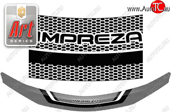 2 159 р. Дефлектор капота CA-Plastic  Subaru Impreza  GH (2007-2012) хэтчбэк (Серия Art черная)  с доставкой в г. Набережные‑Челны