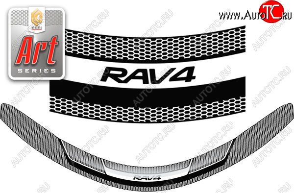 2 199 р. Дефлектор капота CA-Plastic  Toyota RAV4  XA40 (2012-2015) 5 дв. дорестайлинг (Серия Art черная)  с доставкой в г. Набережные‑Челны