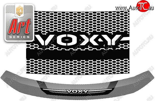 2 299 р. Дефлектор капота CA-Plastic  Toyota Voxy  минивэн (2014-2017) R80 дорестайлинг (Серия Art черная)  с доставкой в г. Набережные‑Челны