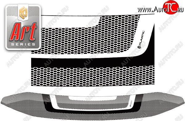 1 999 р. Дефлектор капота CA-Plastic  Volkswagen Multivan  T5 (2009-2015) рестайлинг (серия ART белая)  с доставкой в г. Набережные‑Челны