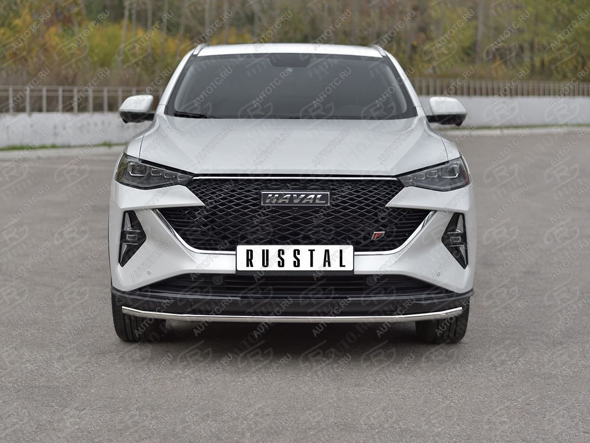 12 999 р. Защита переднего бампера d42 секции SLITKOFF  Haval F7x (2022-2024)  рестайлинг (серые)  с доставкой в г. Набережные‑Челны