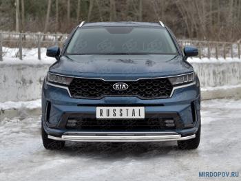 Защита переднего бампера d42 секции-d42 дуга SLITKOFF KIA (КИА) Sorento (Соренто)  MQ4 (2020-2022) MQ4