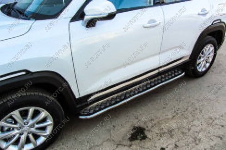 16 699 р.  Защита порогов d57 с листом Slitkoff  SSANGYONG Actyon Sport (2012-2025) (нержавейка полированная)  с доставкой в г. Набережные‑Челны