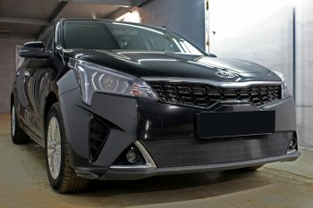 3 299 р. Защитная сетка в бампер (низ, ячейка 3х7 мм) Alfeco Стандарт  KIA Rio  X (2020-2024) рестайлинг (Чёрная)  с доставкой в г. Набережные‑Челны. Увеличить фотографию 5