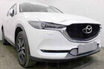 3 199 р. Защитная сетка в бампер (низ, ячейка 3х7 мм) Alfeco Стандарт Mazda CX-5 KF (2016-2024) (Хром)  с доставкой в г. Набережные‑Челны. Увеличить фотографию 4