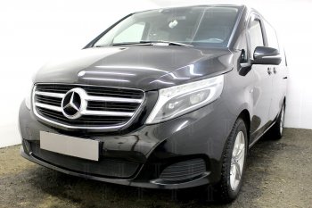 3 779 р. Защитная сетка в бампер (низ, ячейка 3х7 мм) Alfeco Стандарт Mercedes-Benz Vito W447 дорестайлинг (2015-2020) (Чёрная)  с доставкой в г. Набережные‑Челны. Увеличить фотографию 2