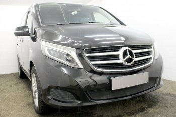 3 779 р. Защитная сетка в бампер (низ, ячейка 3х7 мм) Alfeco Стандарт Mercedes-Benz Vito W447 дорестайлинг (2015-2020) (Чёрная)  с доставкой в г. Набережные‑Челны. Увеличить фотографию 3