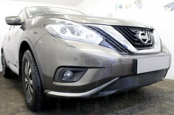 3 499 р. Защитная сетка в бампер (низ, ячейка 3х7 мм) Стрелка11 Стандарт Nissan Murano 3 Z52 дорестайлинг (2015-2022) (Чёрная)  с доставкой в г. Набережные‑Челны. Увеличить фотографию 4