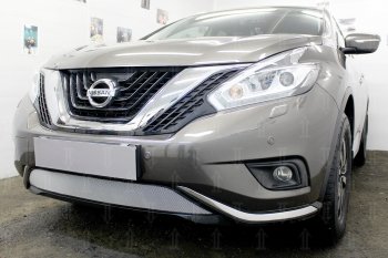 3 699 р. Защитная сетка в бампер (низ, ячейка 3х7 мм) Стрелка11 Стандарт  Nissan Murano  3 Z52 (2015-2022) дорестайлинг (Хром)  с доставкой в г. Набережные‑Челны. Увеличить фотографию 4