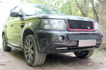 4 499 р. Защитная сетка в бампер (низ, ячейка 4х10 мм) Alfeco Премиум Land Rover Range Rover Sport 1 L320 дорестайлинг (2005-2009) (Чёрная)  с доставкой в г. Набережные‑Челны. Увеличить фотографию 3