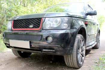 4 199 р. Защитная сетка в бампер (середина, ячейка 4х10 мм) Alfeco Премиум Land Rover Range Rover Sport 1 L320 дорестайлинг (2005-2009) (Чёрная)  с доставкой в г. Набережные‑Челны. Увеличить фотографию 2