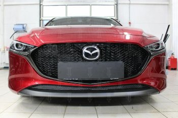 3 599 р. Защитная сетка в бампер (низ, ячейка 4х10 мм) Alfeco Премиум Mazda 3/Axela BP хэтчбэк (2019-2024) (Чёрная)  с доставкой в г. Набережные‑Челны. Увеличить фотографию 2