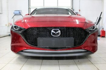 3 799 р. Защитная сетка в бампер (низ, ячейка 4х10 мм) Alfeco Премиум Mazda 3/Axela BP хэтчбэк (2019-2024) (Хром)  с доставкой в г. Набережные‑Челны. Увеличить фотографию 2