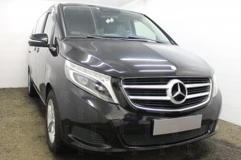 4 949 р. Защитная сетка в бампер (низ, ячейка 4х10 мм) Alfeco Премиум  Mercedes-Benz Vito  W447 (2015-2020) дорестайлинг (Чёрная)  с доставкой в г. Набережные‑Челны. Увеличить фотографию 2