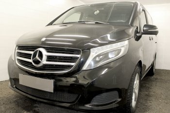 4 949 р. Защитная сетка в бампер (низ, ячейка 4х10 мм) Alfeco Премиум  Mercedes-Benz Vito  W447 (2015-2020) дорестайлинг (Чёрная)  с доставкой в г. Набережные‑Челны. Увеличить фотографию 3