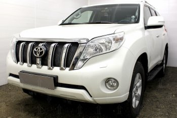 Защитная сетка в бампер (верх, ячейка 4х10 мм) Стрелка11 Премиум Toyota Land Cruiser Prado J150 1-ый рестайлинг (2013-2017) ()